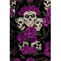 Tubolare scaldacollo custom ROSES & SKULLS VIOLA