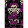 Tubolare scaldacollo custom SKULLS ROSES VIOLA