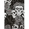 Tubolare scaldacollo custom ROSES & SKULLS GRIGIO