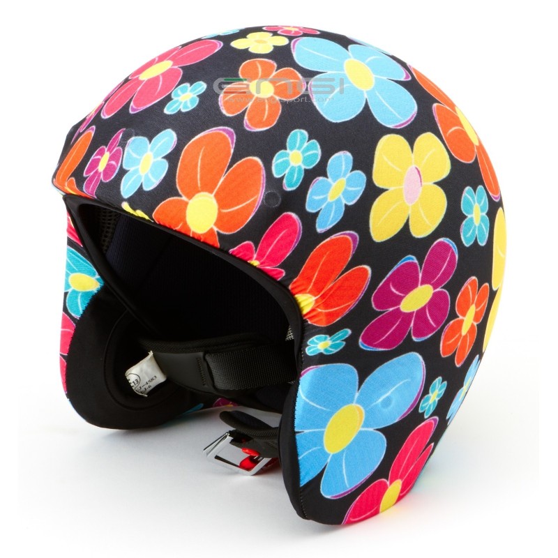 COPRI CASCO Fiori Fondo Nero - Engi Sport